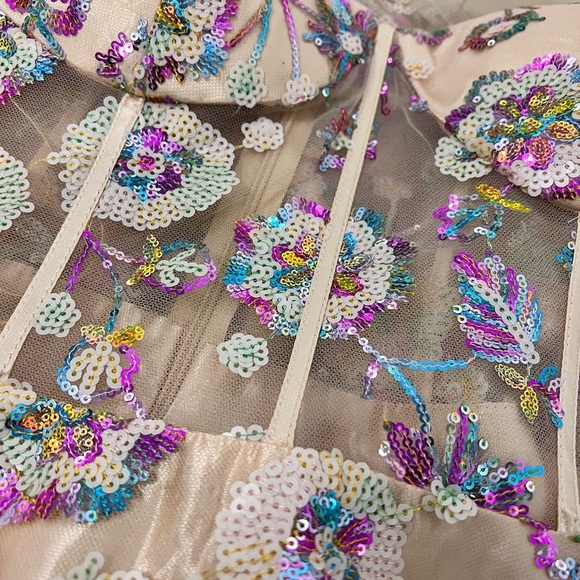 NWT $215 COYA Collection Juniors Multi-colored Sequin Dress - Picture 8 of 13